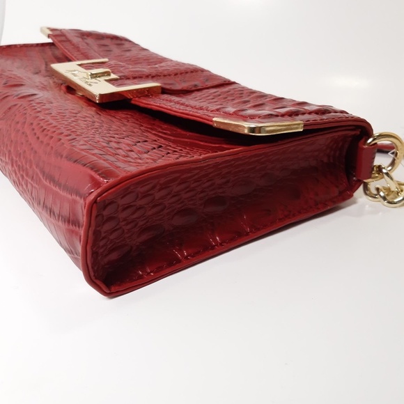 Marc Fisher Red Shoulder Bag Purse Crocodile Nwt - Picture 5 of 6